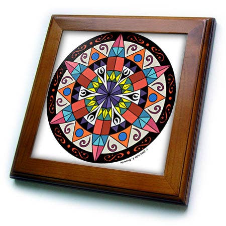 Sinal hexaladiano de azulejo emoldurado 8x8 1 Pensilvânia Dutch Luck Protection por atacado de 3dRose