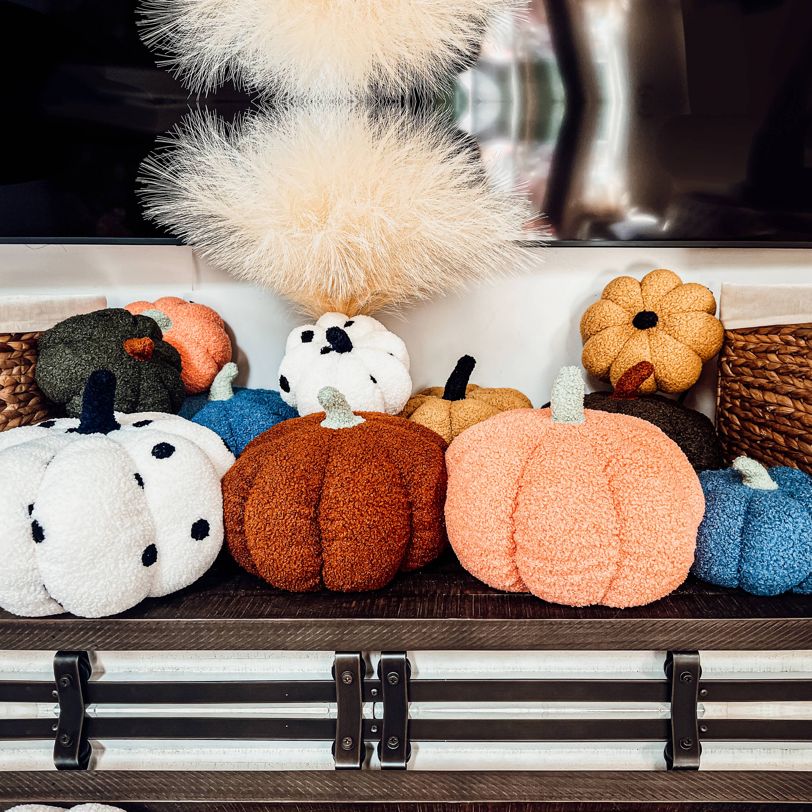 Gia Roma - Wholesale Decorative Tabletop Object - Neutral Fall + Halloween Home Decor, Cute Cotton Pumpkins BW37
