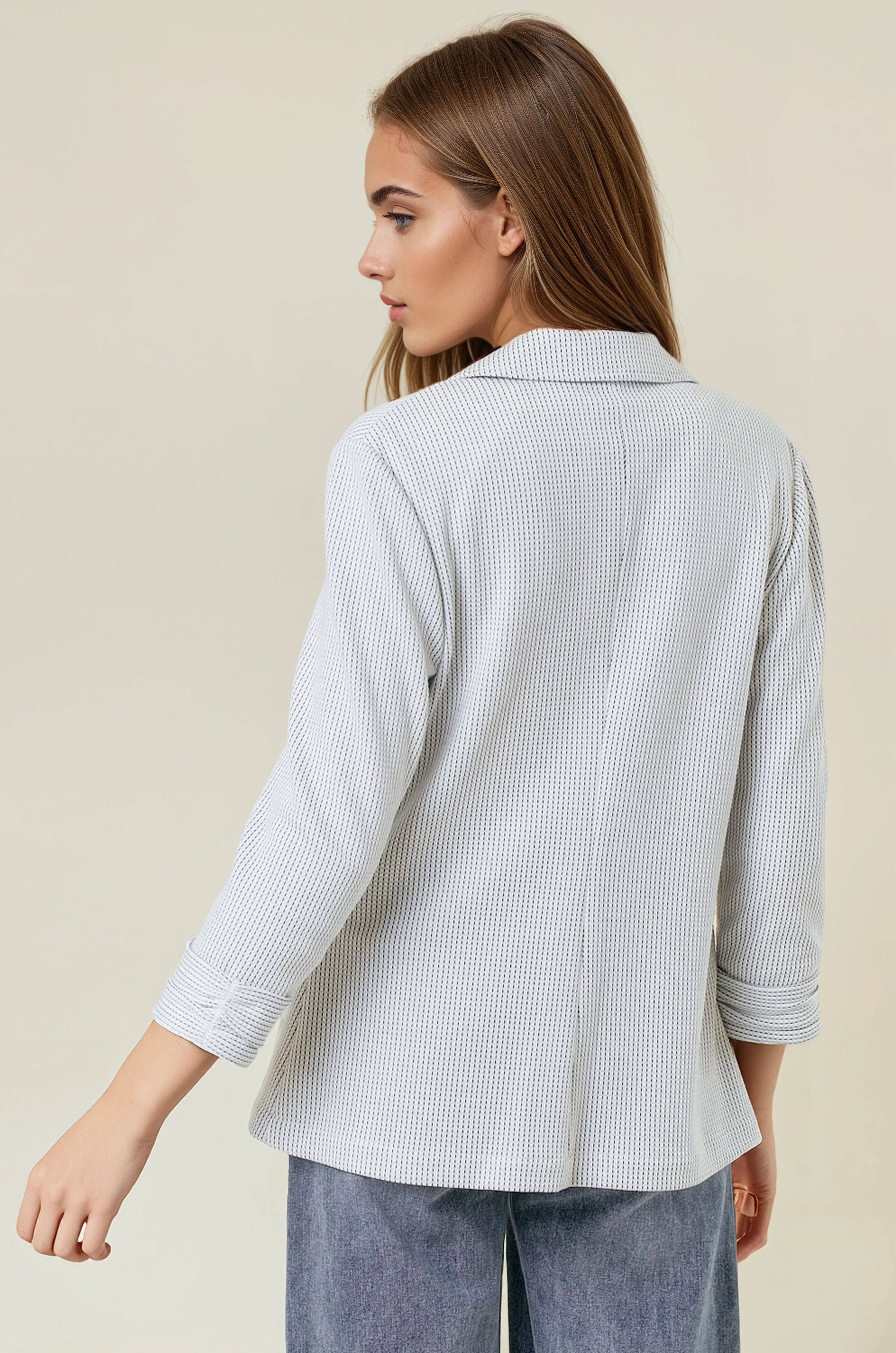 Doe and Rae - Vente Blazer – femme - Blazer texturé à manches froncées - 10150J13