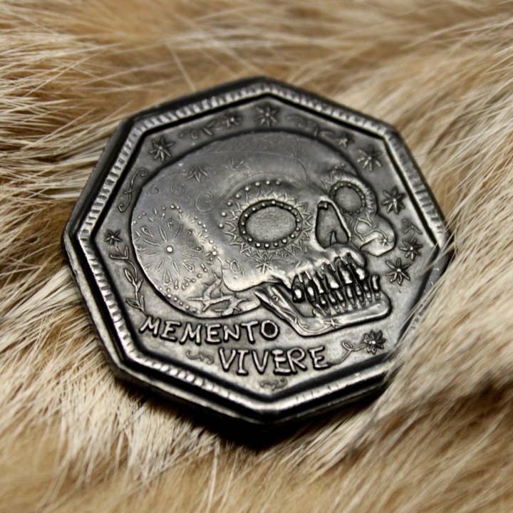 Shire Post Mint - Vendita all'ingrosso Moneta/gettone ricordo - Moneta in ferro Memento Mori - Gettone promemoria Memento Vivere3