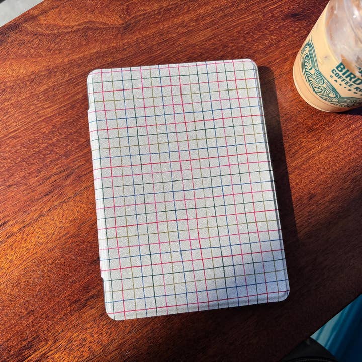 Market by Mari - Wholesale Book Cover - Illustrated Grid Lines Kindle Case w/ Clear Back0