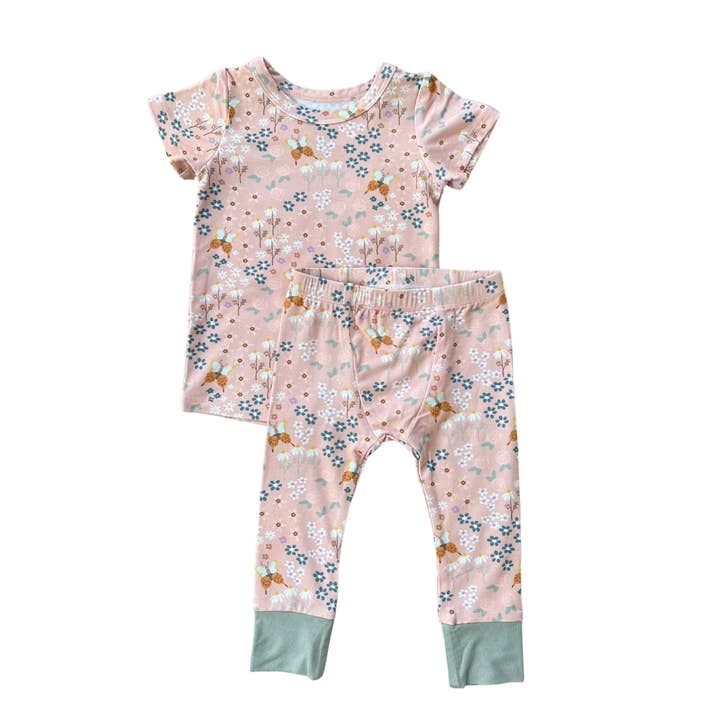 babysprouts clothing company - Wholesale Lounge Set - Kids - Bamboo Short Sleeve Lounge Set Kids Clothing Spring 2025