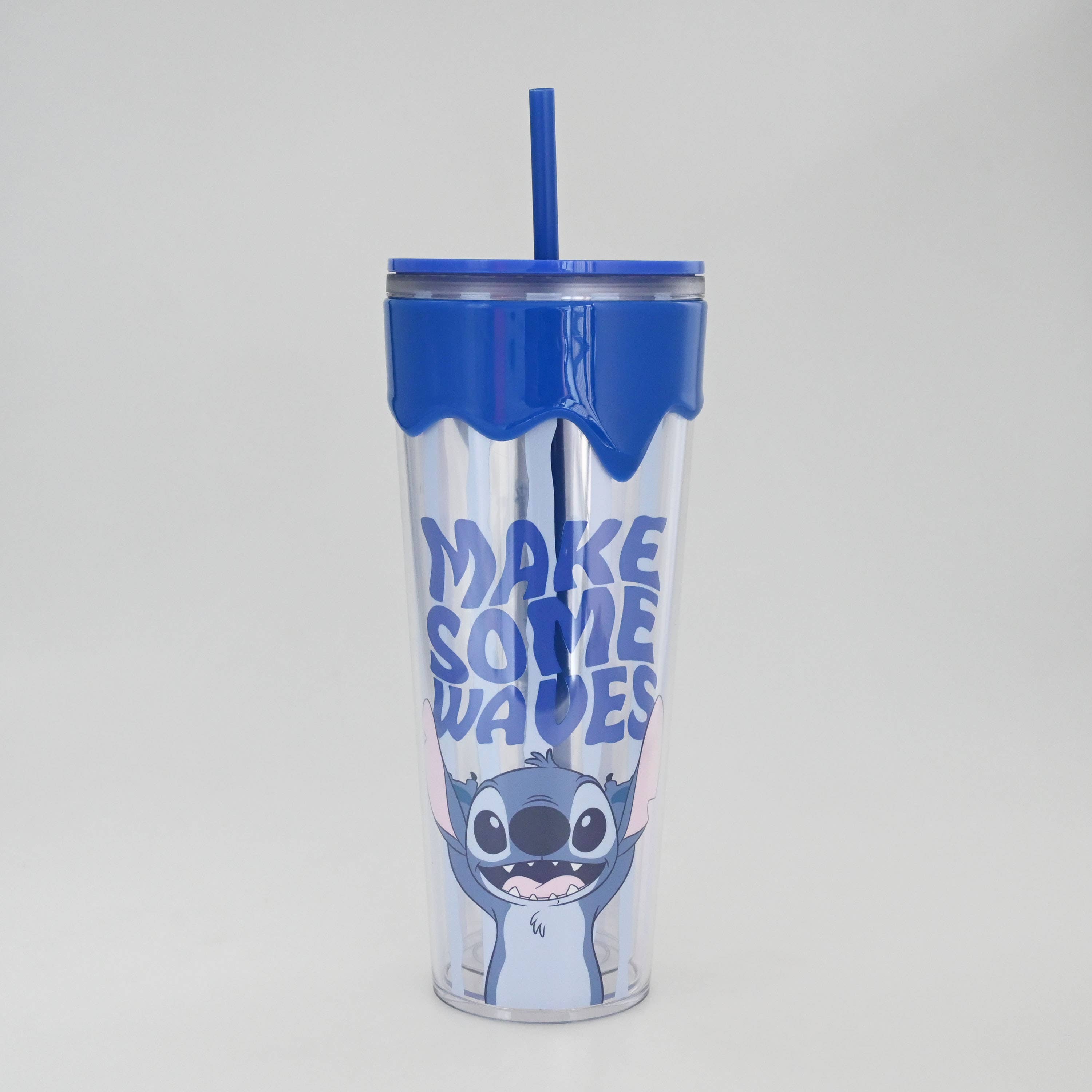 Silver Buffalo - Vente Gourde/bouteille isotherme - Gobelet anti-goutte en plastique 26oz Lilo & Stitch Make Some Waves1