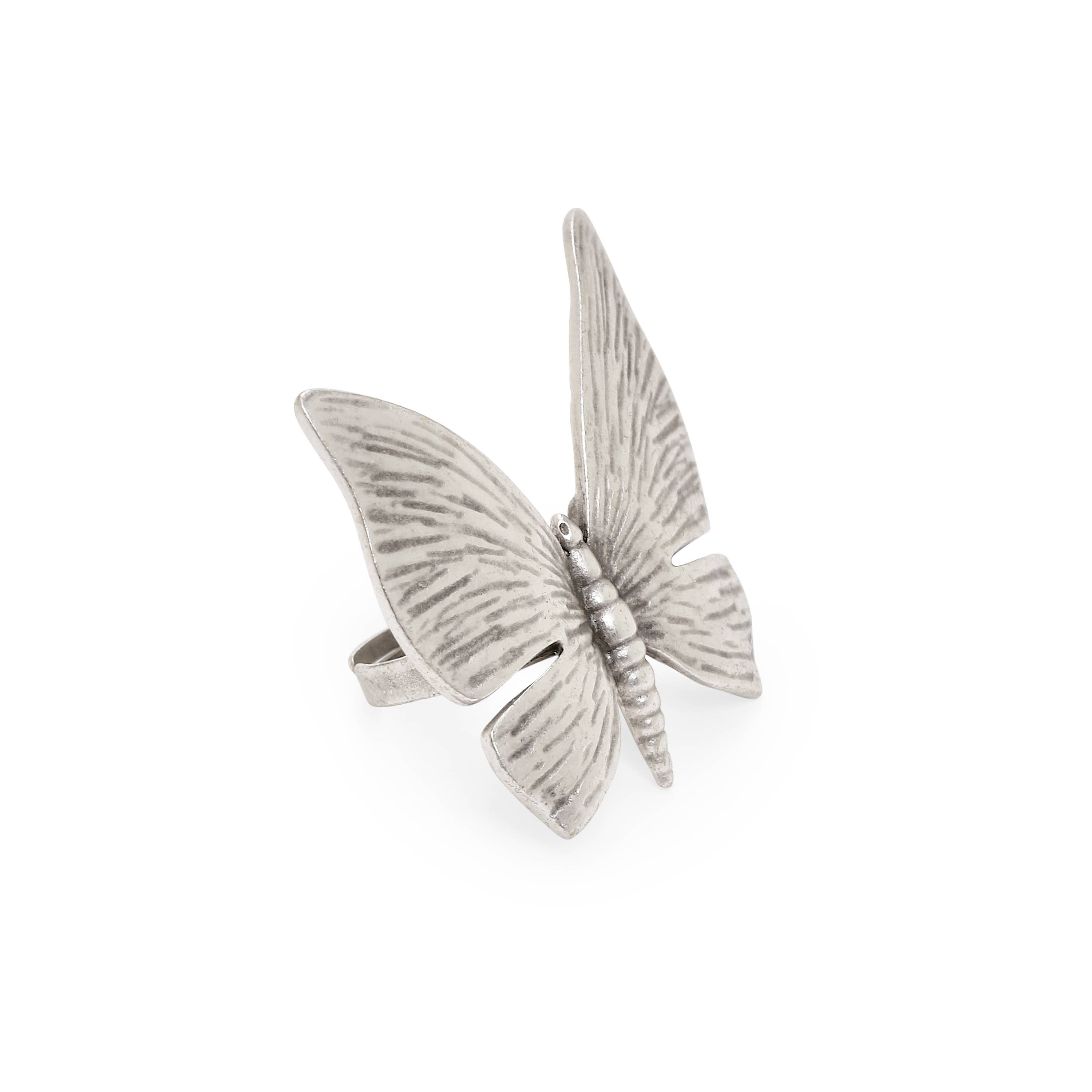 Chanour - Wholesale Cocktail/Statement Ring - Handmade Butterfly Pewter Ring - ENY011