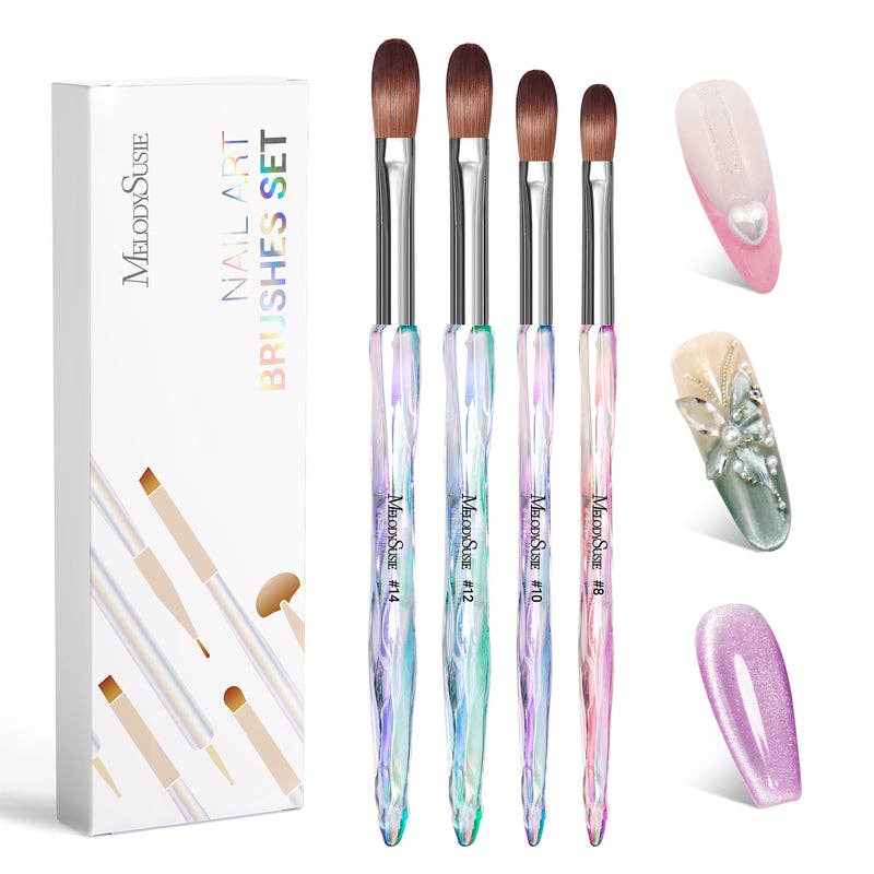 MELODYSUSIE - Vendita all'ingrosso Set per manicure - Set da 4 pennelli acrilici per unghie MelodySusie0