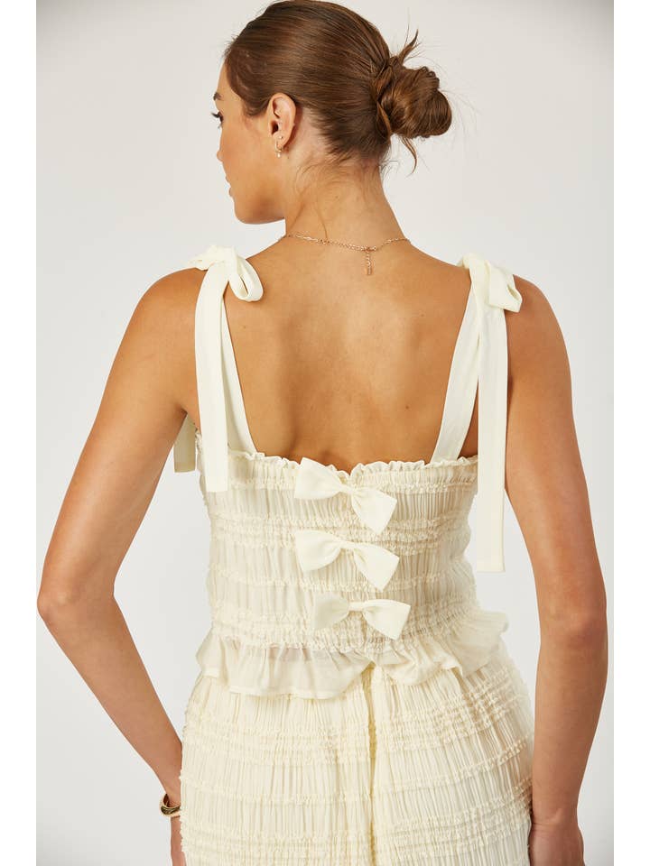 Isla Maude - Wholesale Blouse - Women's - Camille tie strap textured top