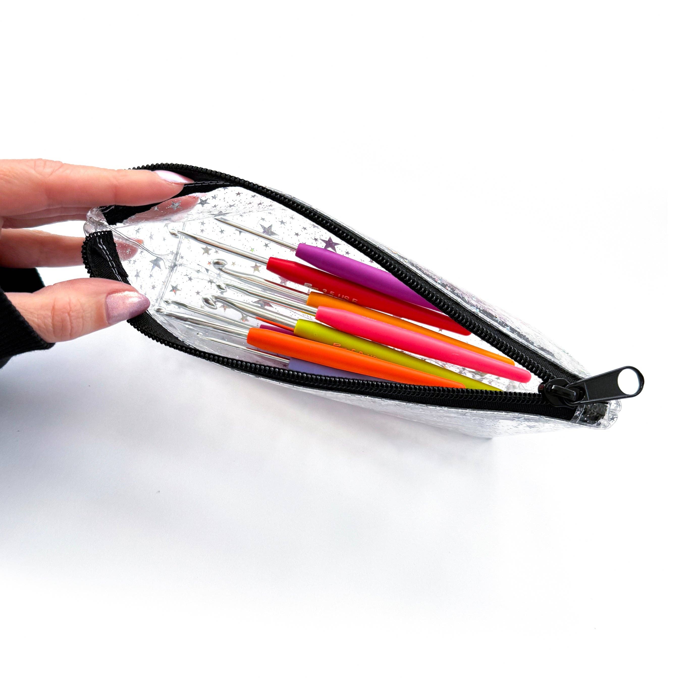 NEON SOL - Vente Étuis/trousses à crayons - Trousse | étoiles pailletées transparentes7