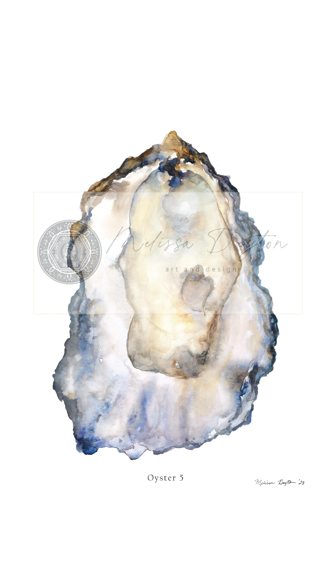 Melissa Dayton Art and Design - Wholesale Gallery Wall Set - Oyster Fine Art Prints- set 6-framed 11 x 143