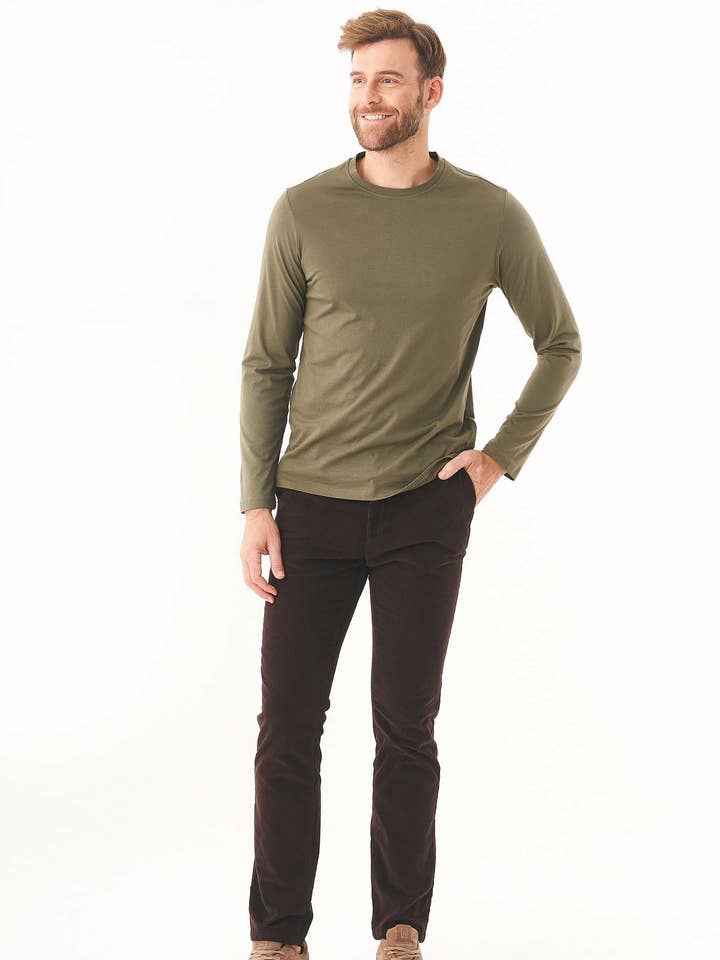 Cordhose aus Bio-Baumwolle - Expresso com Bolsos Verdes por atacado de ORGANICATION