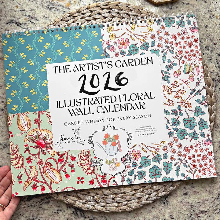 2026 Boho Wall Calendar with Illustrated Garden Floral Art for wholesale by H.macdo Paper Co.