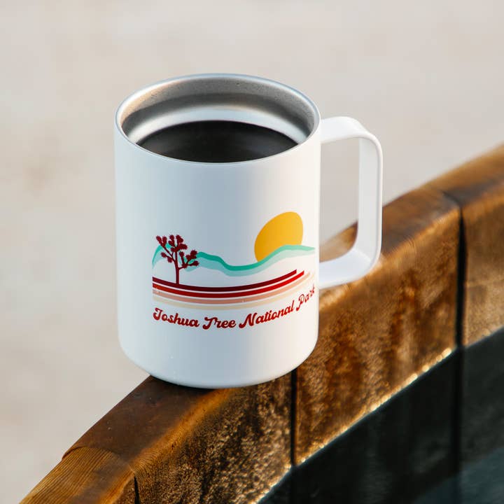 Joshua Tree National Park Camping Mug - Insulated, 12 oz for wholesale by Human Nature Designs