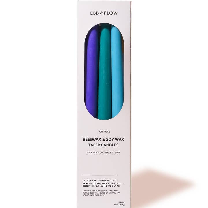 Ebb & Flow - Wholesale Tapered Candle/Candlestick - Beeswax / Soy Taper Candle Box Set - Cool