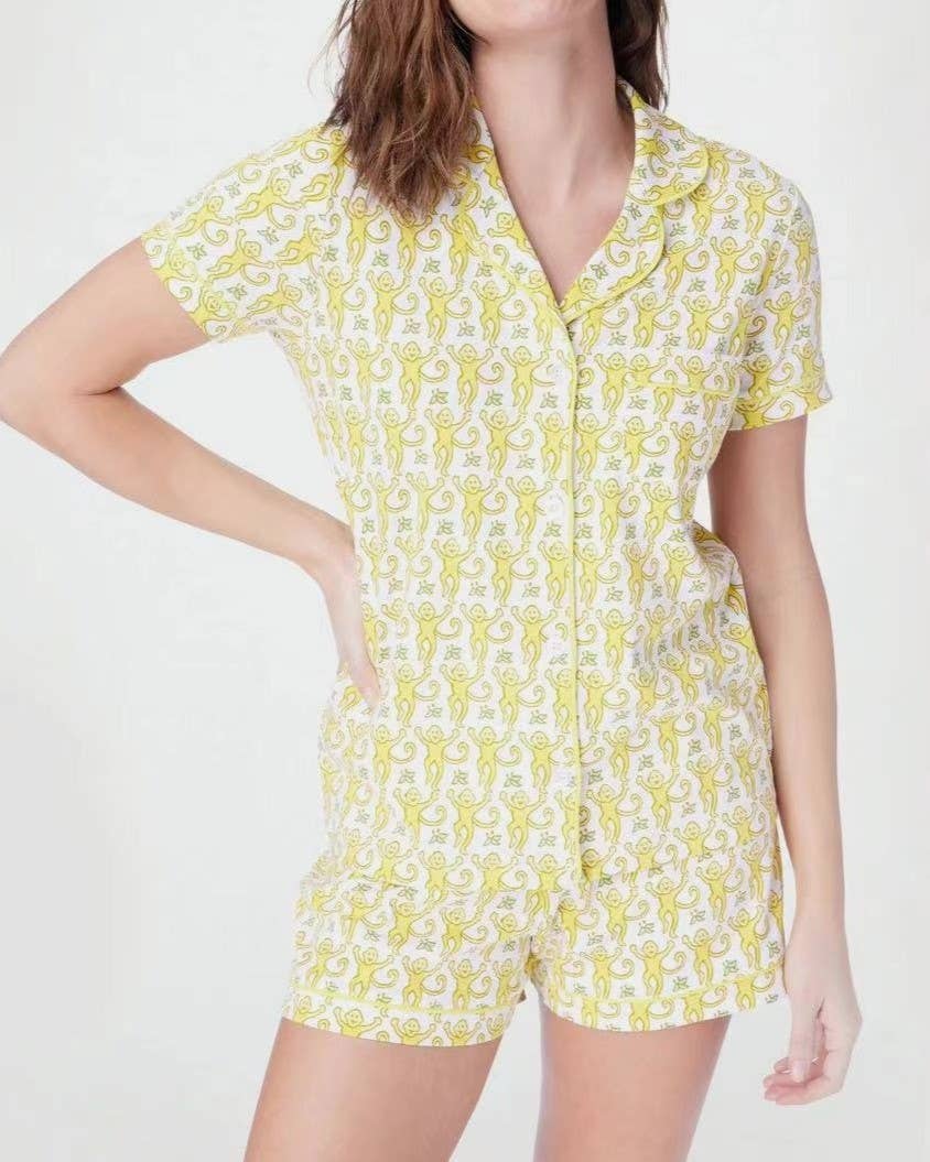 Rosa Clothing - Wholesale Lounge Set - Women's - Comfy Tiger Print Short Sleeve Pajama Set2