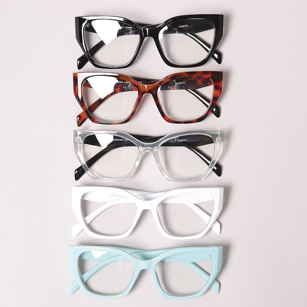 12 VERSCHILLENDE KLEUREN Modieuze bril met helder montuur en heldere lens voor groothandel op Faire0