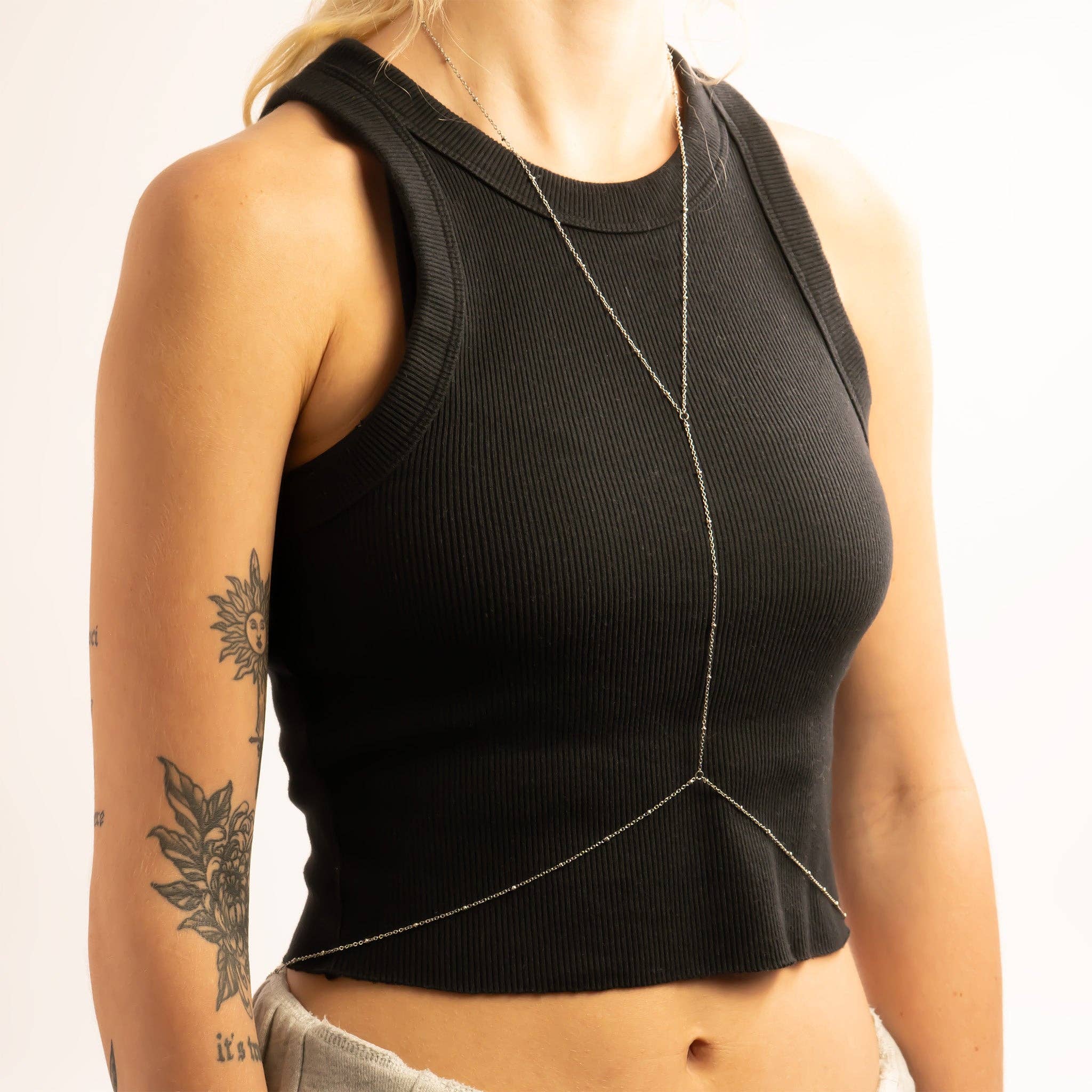 WJW – Colar de elos e correntes por atacado – Corrente Corporal Completa em Aço Inoxidável com PVD de Ouro 18K com Satélite7