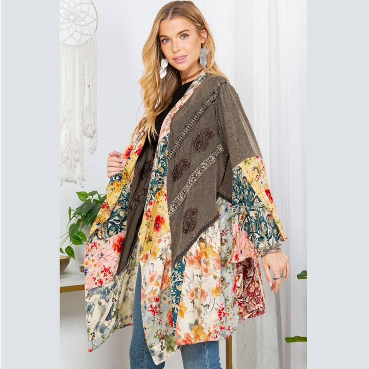 Gravel Women Bohemian Kimono Shrug (ALSO IN PLUS) for wholesale on Faire