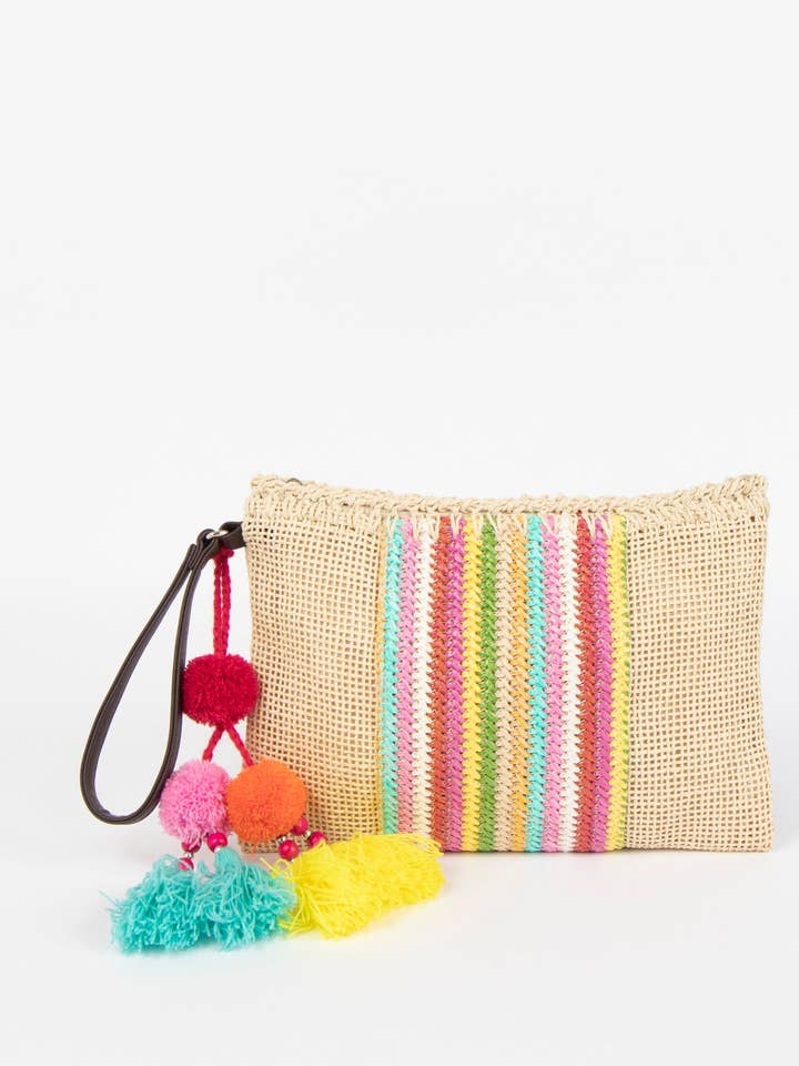 Rainbow Clutch - Natural for wholesale by Pia Rossini Ltd