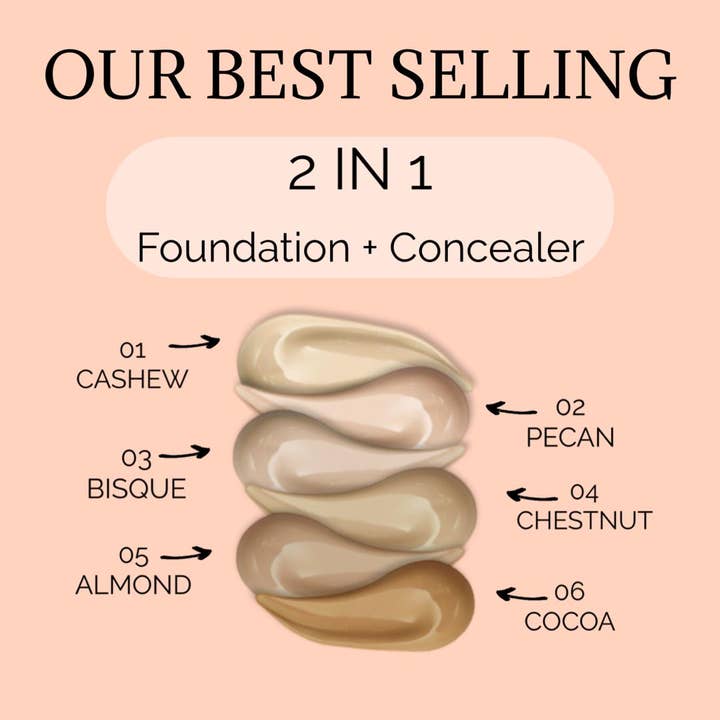 Efon International Corp. - Wholesale Foundation - 2 In 1 Foundation And Concealer Flawless Skin In One Step