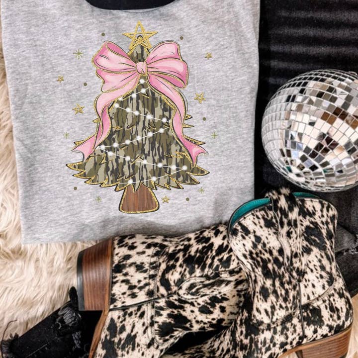 Sugar & Velvet Collective Wholesale - Wholesale Screen Printed T-Shirt - Women's - Camo tree sub tee