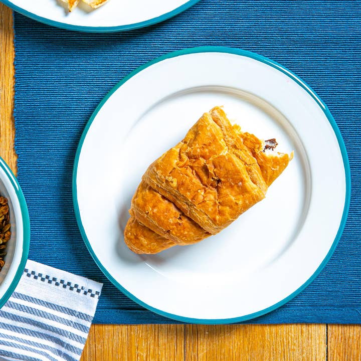 Rinkit Ltd – wholesale Dinner plate – Argon Tableware White Enamel Side Plate - 20cm - Green1