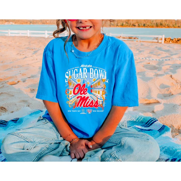 YOUTH Ole Miss Sugar Bowl New Orleans Tee Football Kids for wholesale by Gia Gifts Boutique