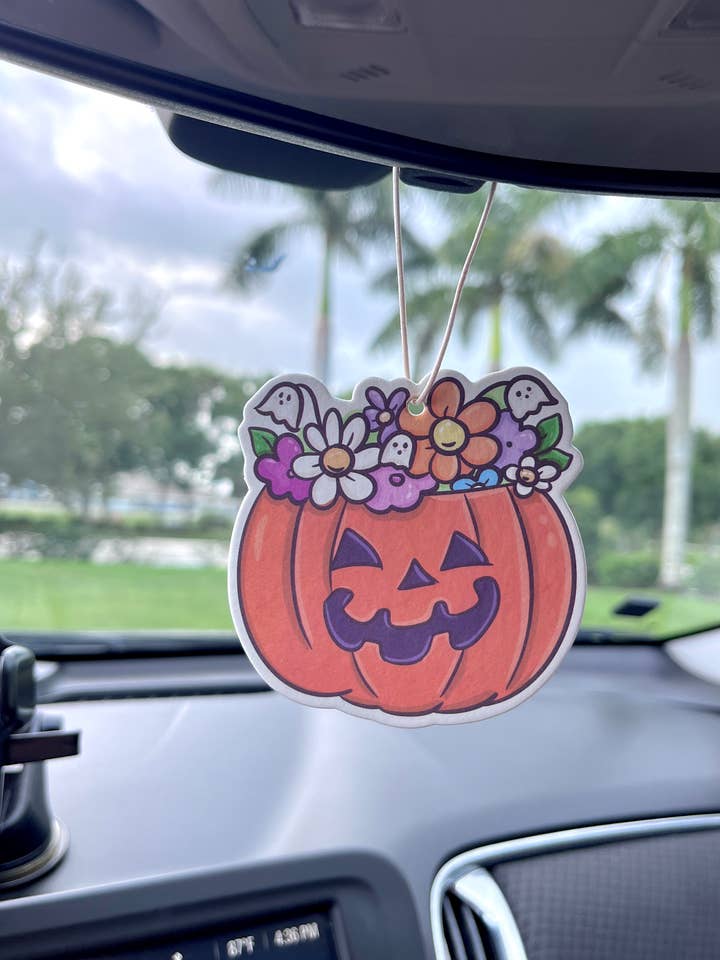 Pumpkin Pot Halloween Car Air Freshener for wholesale by Illie Millie Designs