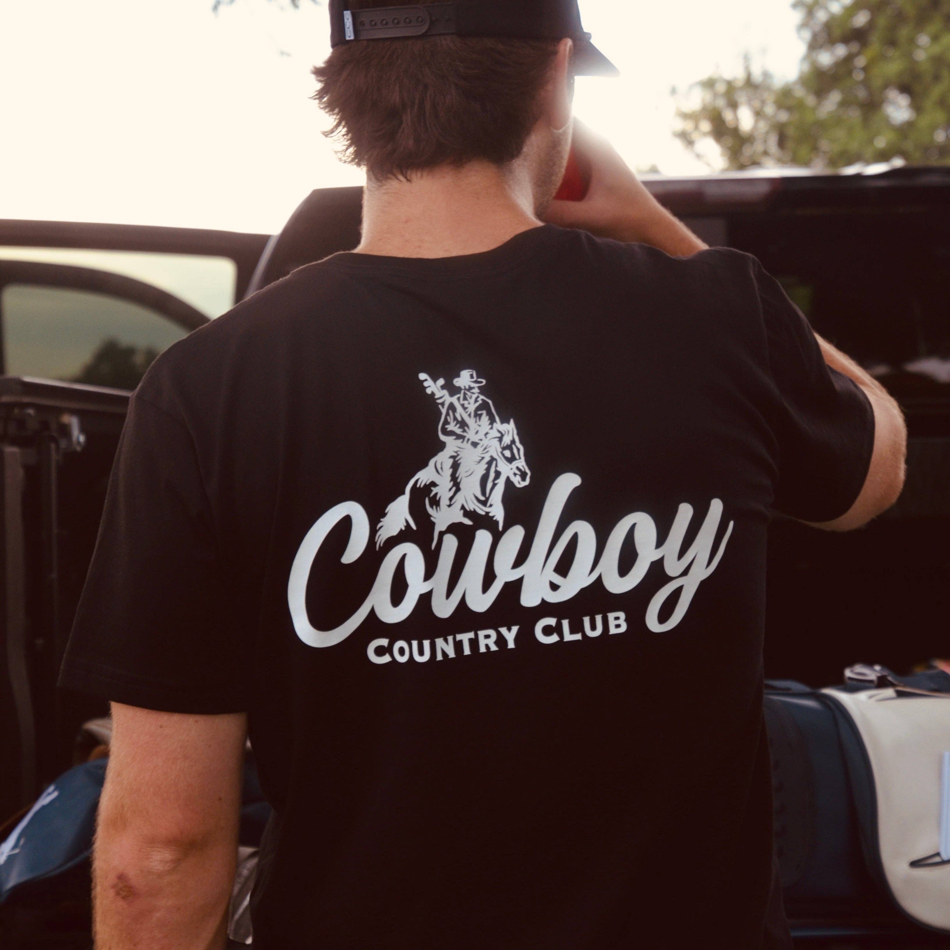 Cowboy Country Club - Wholesale Screen Printed T-Shirt - Men's - Cursive Club Graphic T-Shirt7
