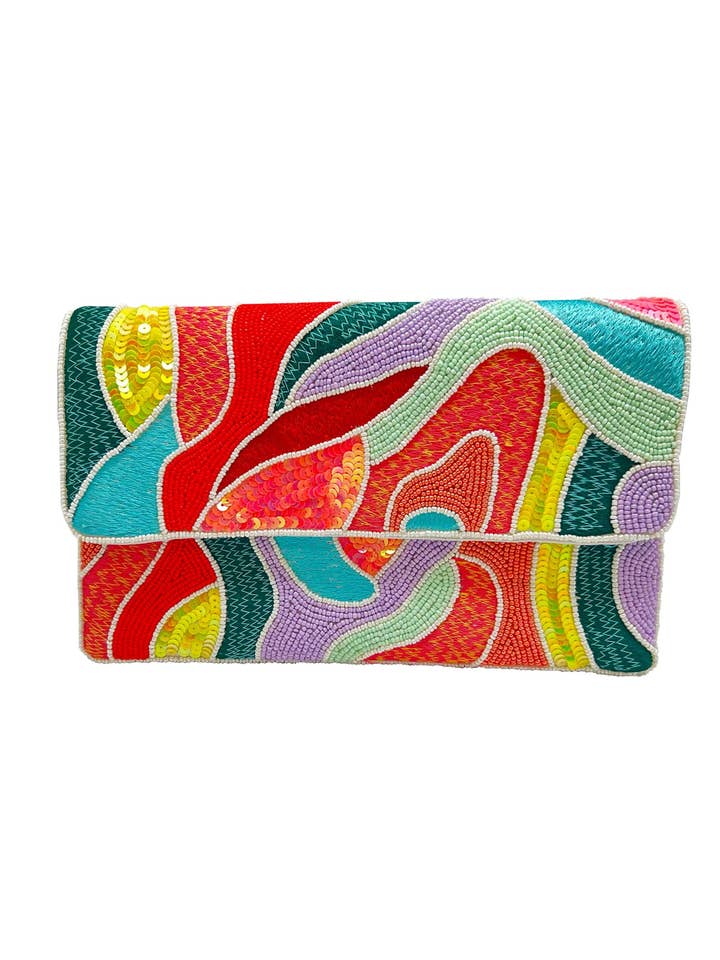 Abstract Beaded Clutch Bag for wholesale by Ole