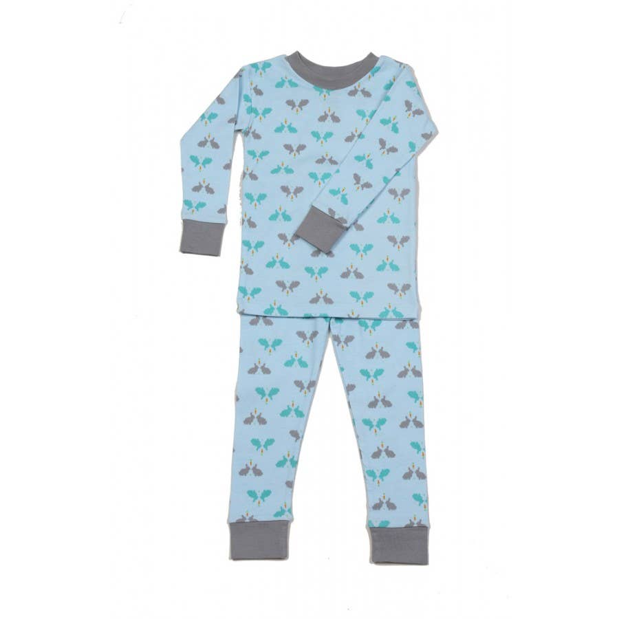 New Jammies - Wholesale Sleepwear Set - Kids - Bunnies N'Carrot Blue Pajamas0
