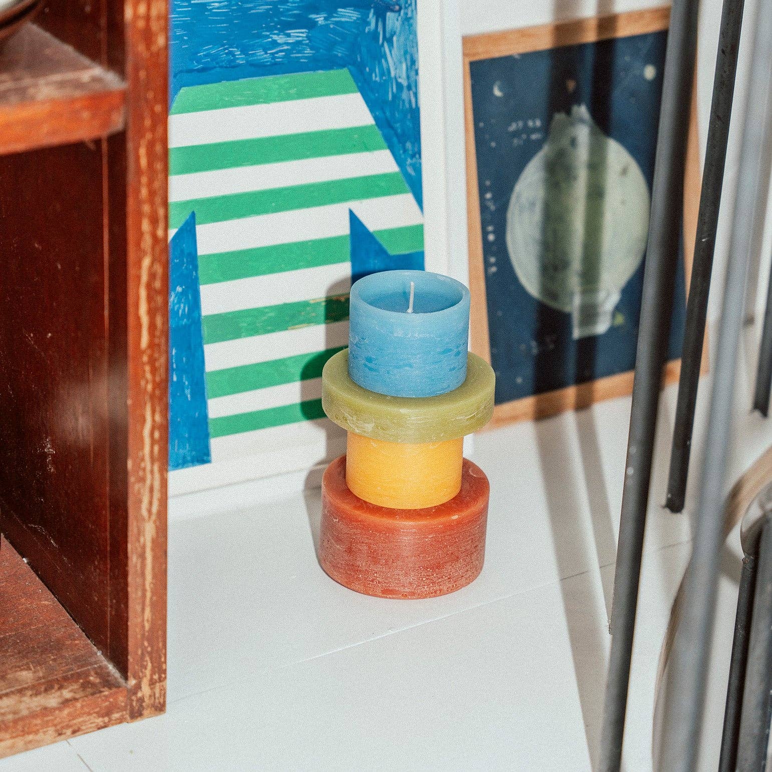 Stan Editions – Engroshandel Søjlelys – CANDL STACK 04 - Brun & Blå1