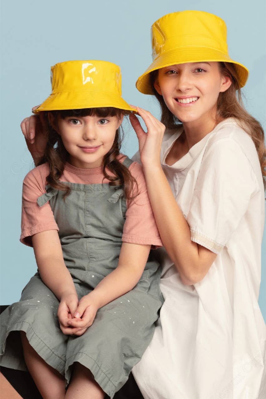 Hana - Vendita all'ingrosso Cappello da pescatore - Donna - Cappello a secchiello impermeabile lucido a tinta unita C.C15