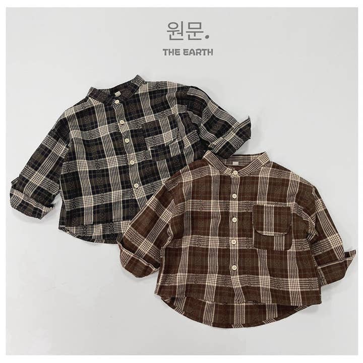 Camicia a quadri alla moda a maniche lunghe per bambini per la vendita all'ingrosso da parte di VERDAVUE