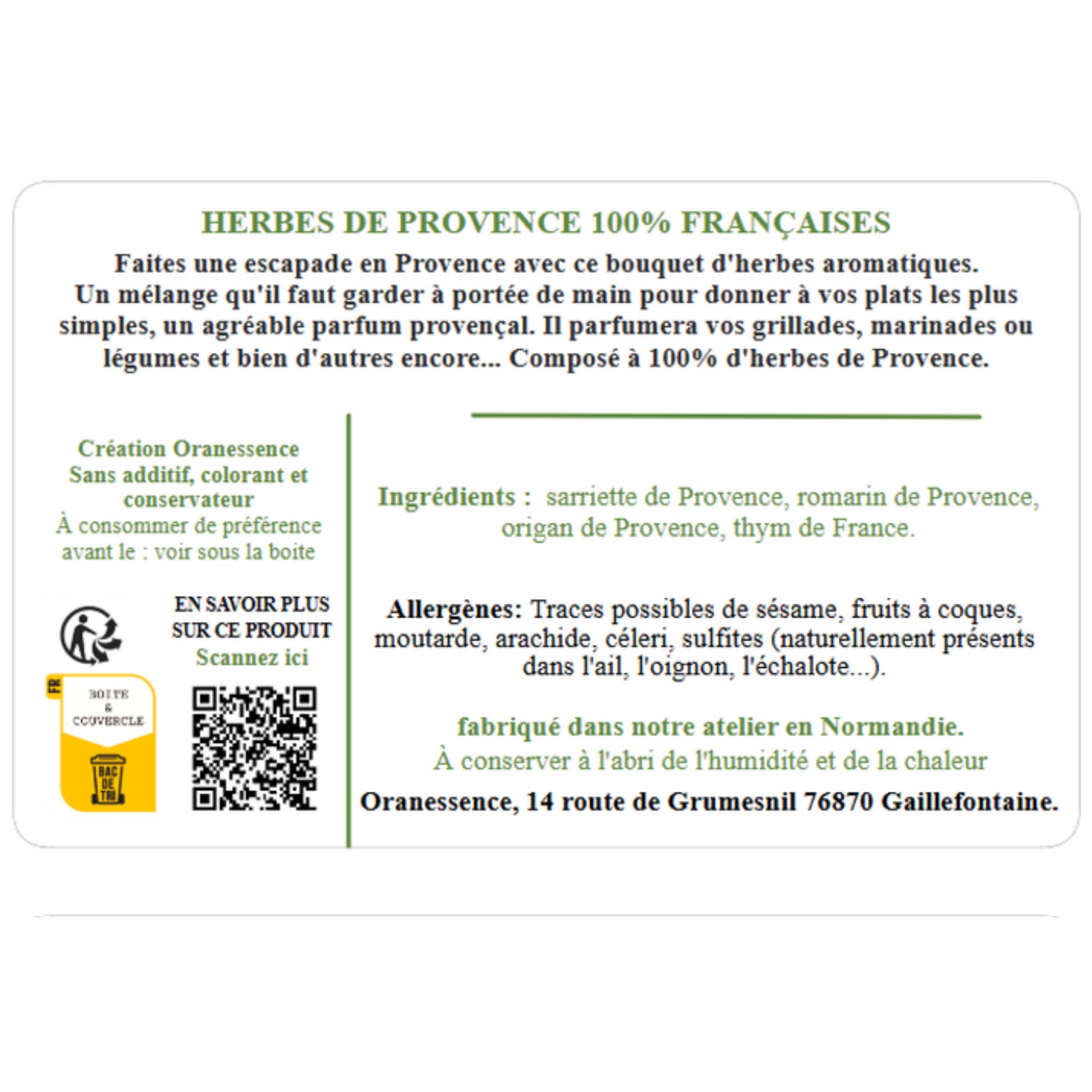 Oranessence - Wholesale Herbs - 100% French herbs of Provence (25g box)1