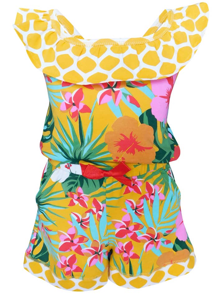 AnnLoren - Vendita all'ingrosso Tutina - Bambini - Tuta tropicale hawaiana con ibisco floreale per bambine 2/3T