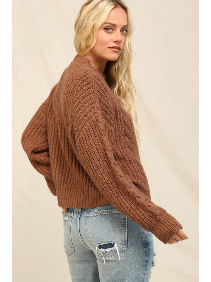 KyeMi - Wholesale Knit Sweater - Women's - Chunky Cable Knit Texture Sweater12