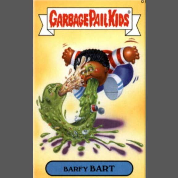 Ba Ba Buttons – Engroshandel Reversnål/knap – GARBAGE PAIL KIDS, Barfy Bart, Magnet, Knap, brække sig, opkast