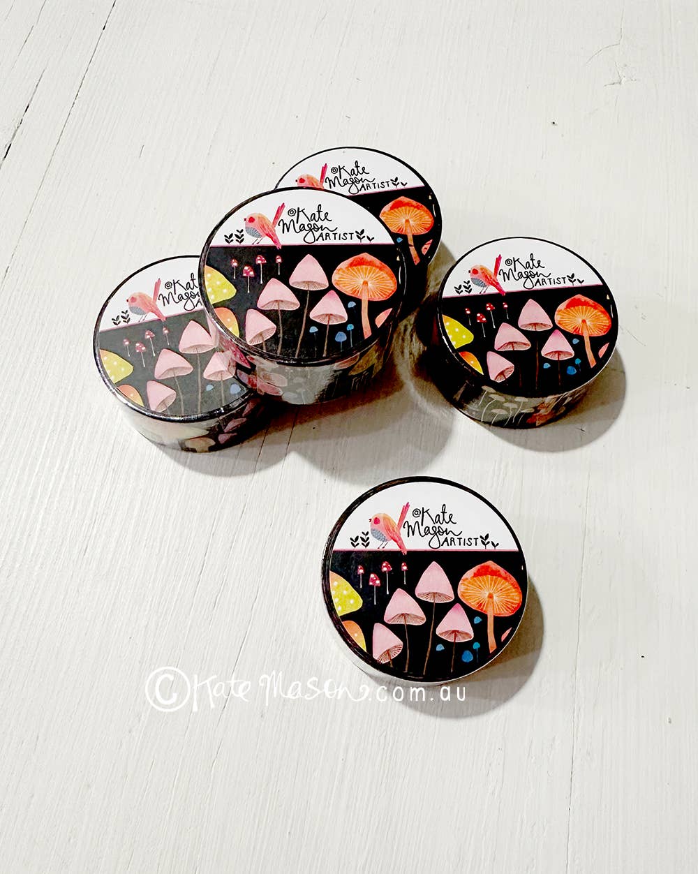 Kate Mason Artist – wholesale Washi tape – Mushrooms WASHI TAPE1