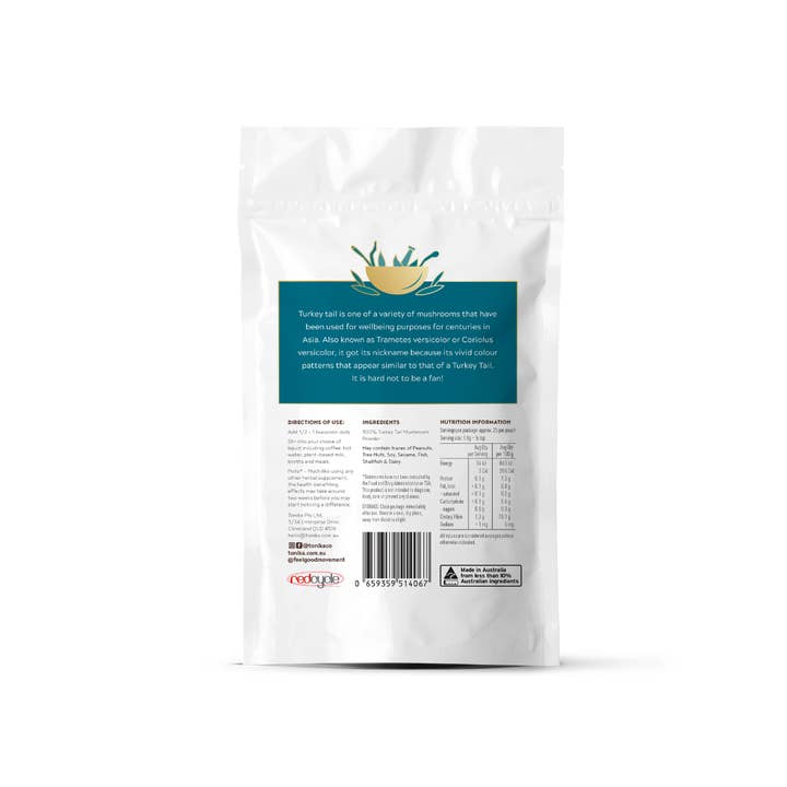 Tonika - Wholesale Protein/superfood powder - Organic Turkey Tail Mushroom Powder Refill Pouch - Protector1