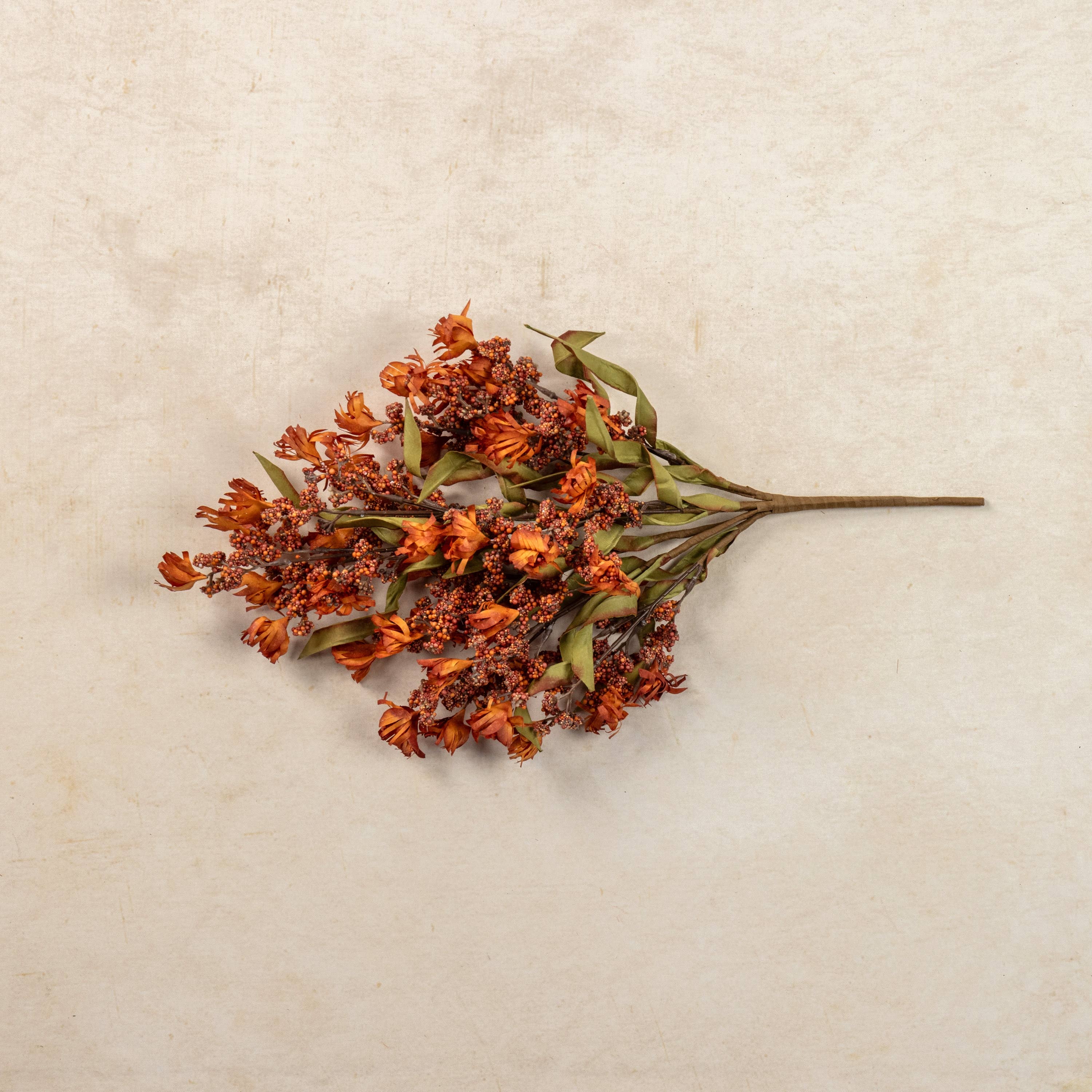 Ragon House - Wholesale Artificial Flowers - 21" ORANGE MINI BERRY & WILD FLOWER BUSH2