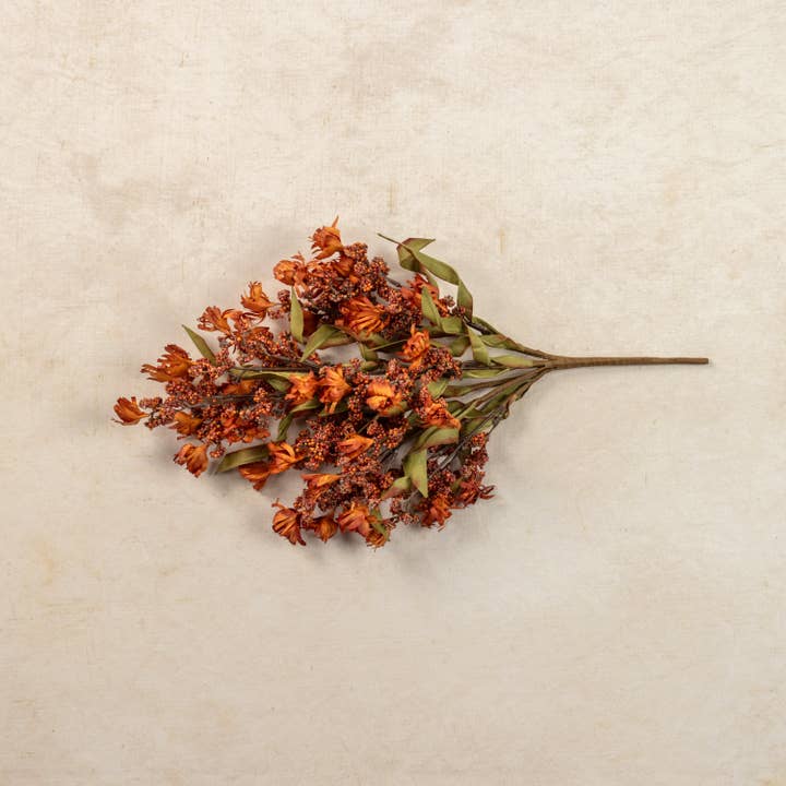 Ragon House - Wholesale Artificial Flowers - 21" ORANGE MINI BERRY & WILD FLOWER BUSH2