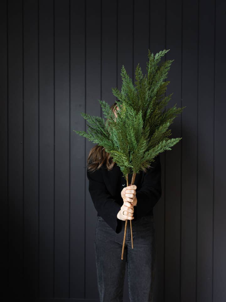 Cypress Leaf Full Real Touch Stems for wholesale by Luxe B Co