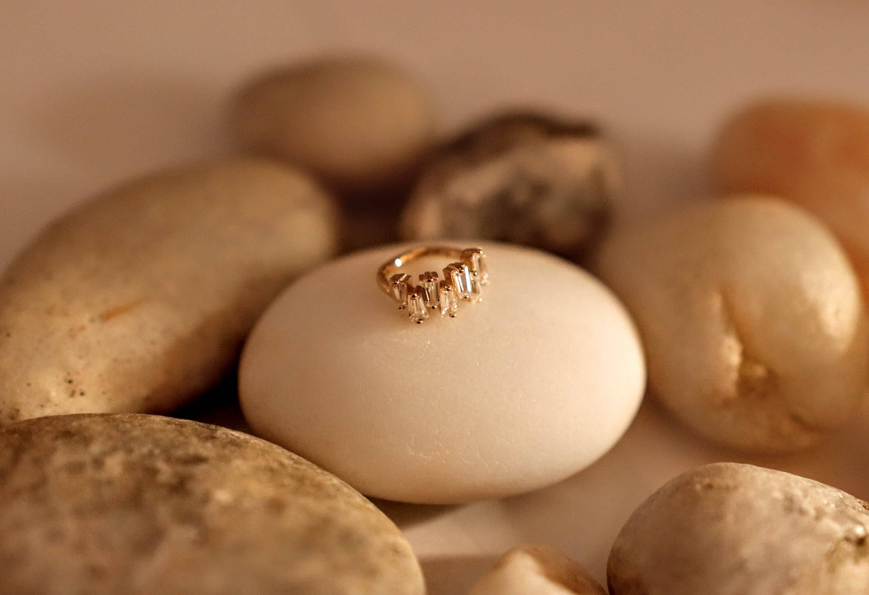 Zahav Jewelry - Wholesale Hoop Earrings - 10kt Solid Gold Helix Tragus CZ Cartilage Earring Hoop1