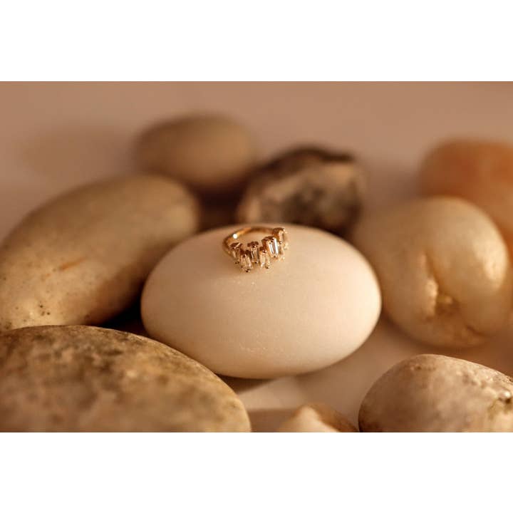 Zahav Jewelry - Wholesale Hoop Earrings - 10kt Solid Gold Helix Tragus CZ Cartilage Earring Hoop1