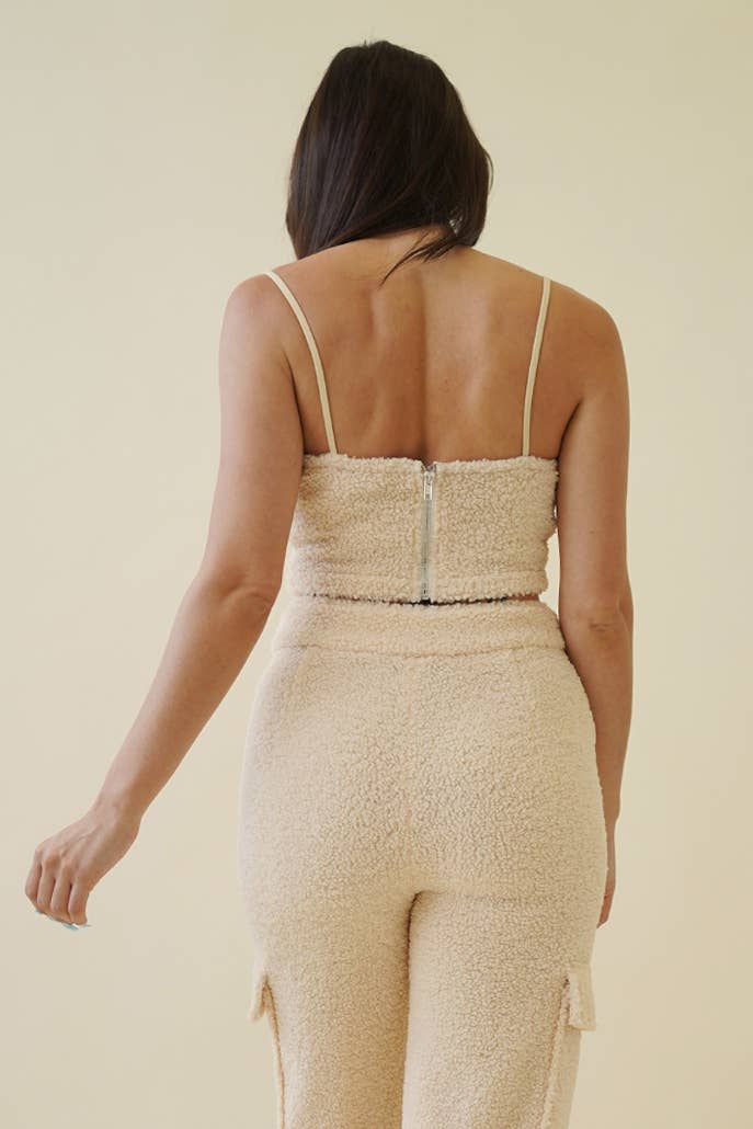 No Vacancy – Top interior – Mulher por atacado – Top recortado boucle cami5