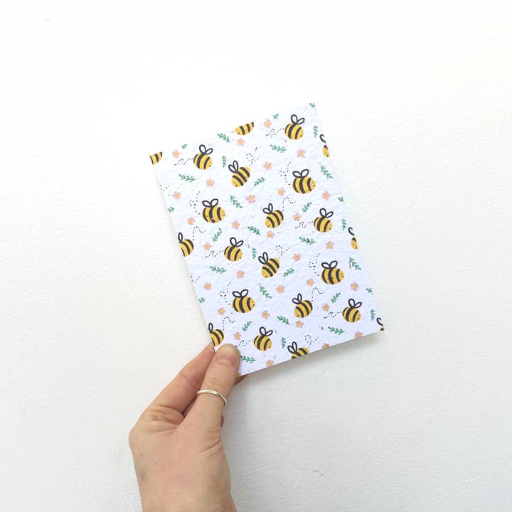 The Flower Girl Studios - Wholesale Everyday greeting card - Plantable Card Bumblebee A6 Seed Paper Greeting Flower Bees