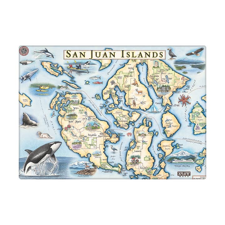 San Juan Islands Map Magnet for wholesale by XPLORER MAPS