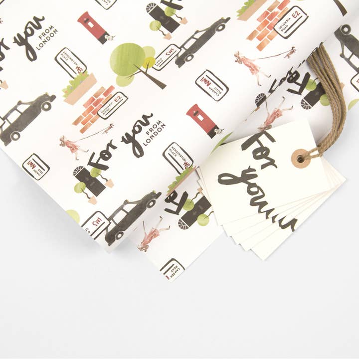 London Wrapping Paper Pack + Gift Tags for wholesale by TAAB London