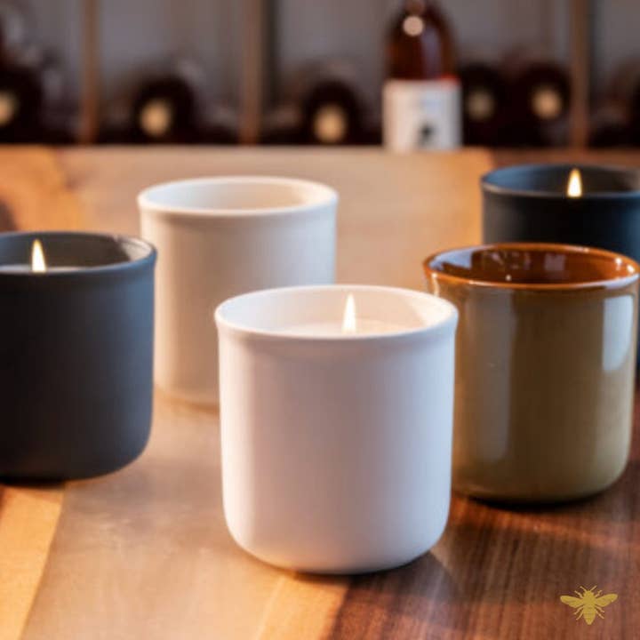 Hive and Honey Candle Supply - Wholesale Candle Holder - Black 15 oz Haven Ceramic Jar1