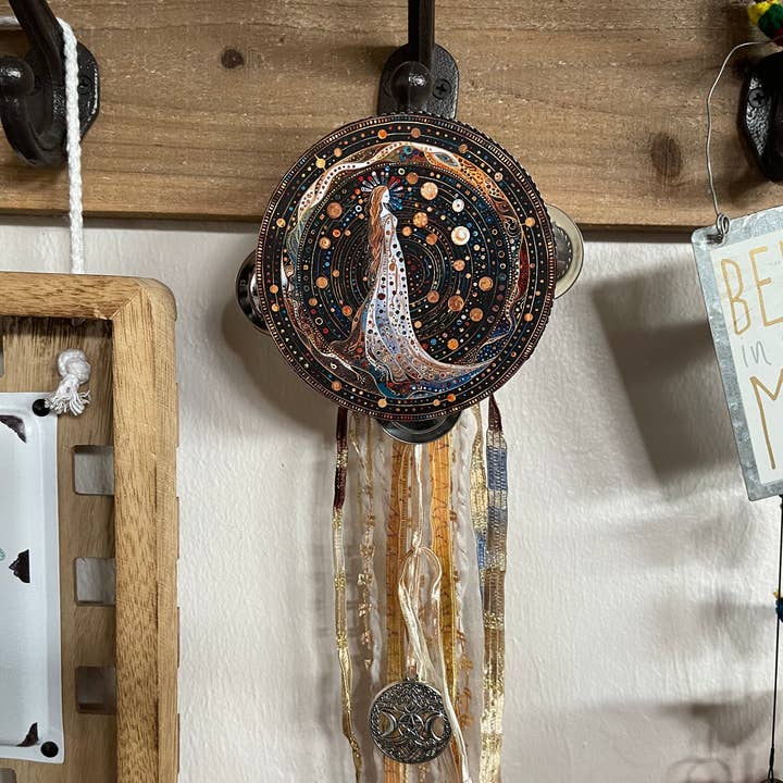 Charmed White Magic 4" Tambourine and Ribbon Wall Accent for wholesale by Bodhi Leaf Market