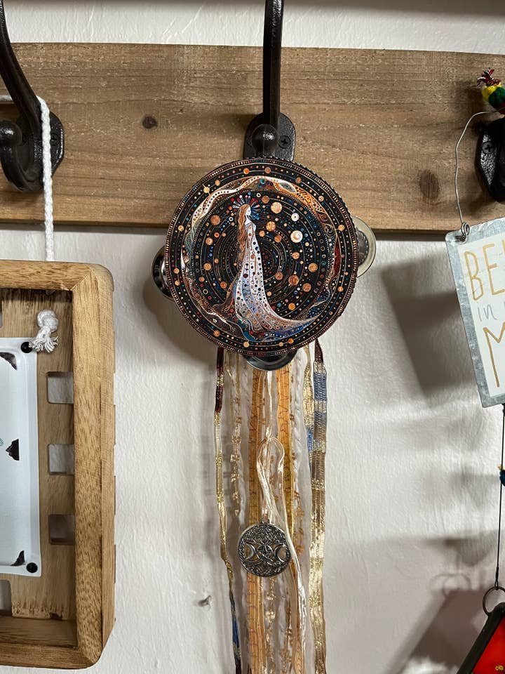 Charmed White Magic 4" Tambourine and Ribbon Wall Accent for wholesale by Bodhi Leaf Market